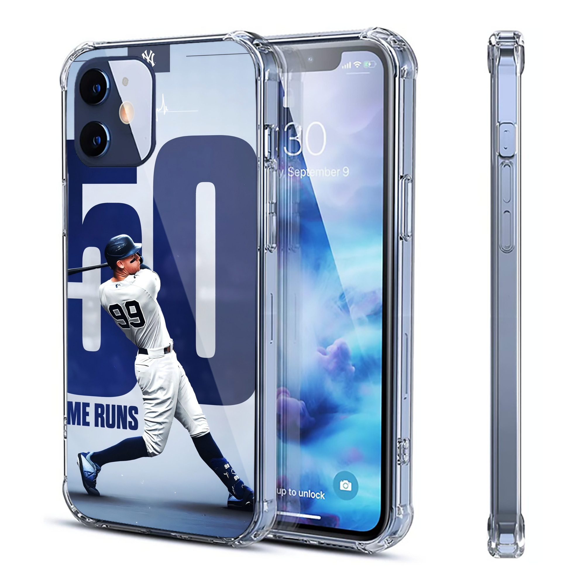 Aaron Judge 50 Home Runs 4 Clear IPhone 12 Case – Soft TPU With UV Print – Enhanced Drop Protection, Precise Fit, Anti-Fingerprint, Customizable Design, Scratch-Resistant, Yellow-Resistant